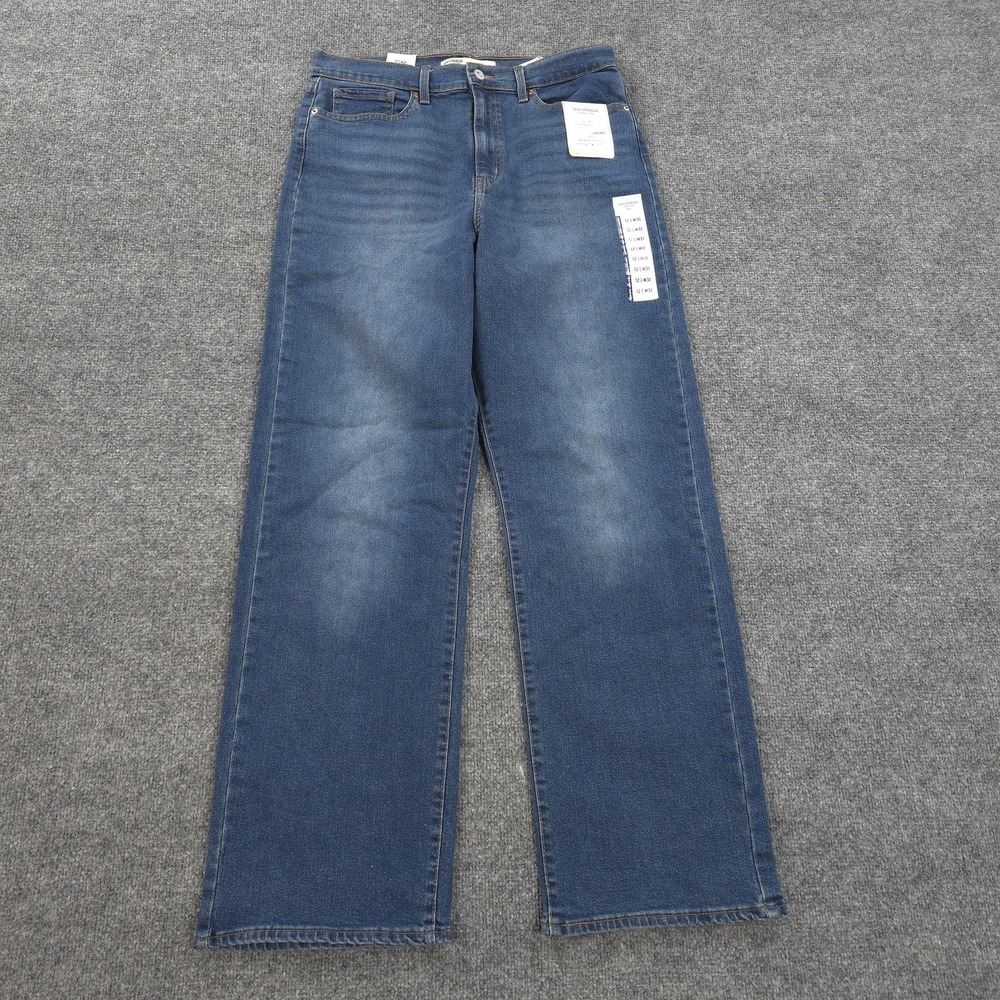 Levi Strauss Signature Jeans Womens 12 W31 Blue High Rise Straight Denim NEW